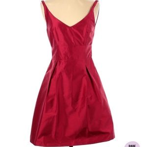 Jenny Yoo Collection Red Silk Cocktail Dress